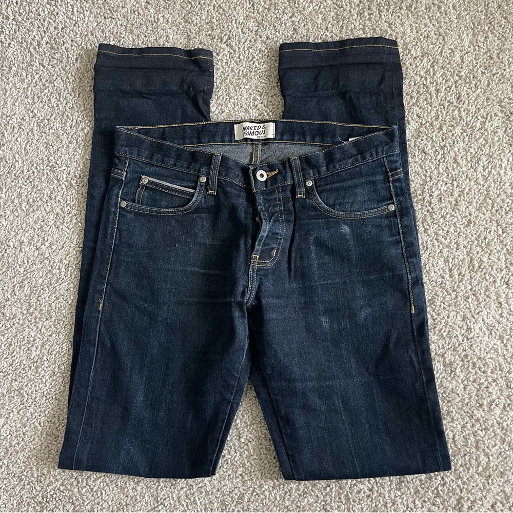 Naked & Famous SkinnyGuy Selvedge Button Fly Denim Jeans
